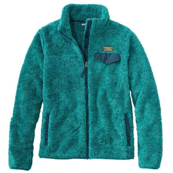 L.L. Bean high pile full zip turquoise fleece size large - Picture 1 of 10